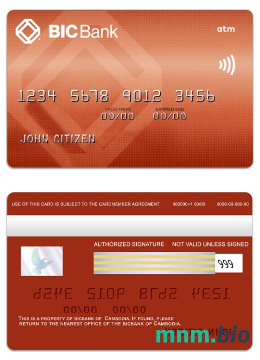 Cambodia BICBank ATM karta przykład w formacie PSD